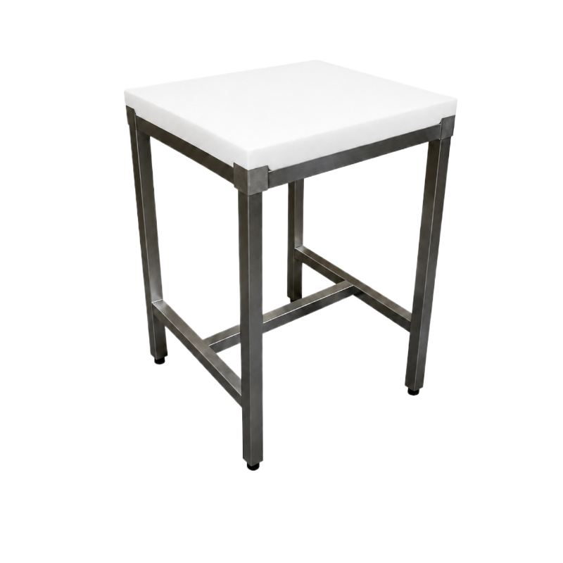 Billot polyéthylène sur châssis inox - 500 x 400 x 750 mm
