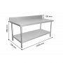 Table inox adossée 2000 x 700 mm