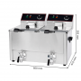 Friteuse électrique avec vanne de vidange - 2 x 6 Litres