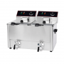 Friteuse électrique avec vanne de vidange - 2 x 6 Litres
