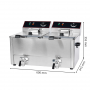 Friteuse électrique avec vanne de vidange - 2 x 8 Litres