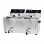 Friteuse électrique avec vanne de vidange - 2 x 8 Litres