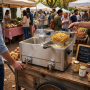 Friteuse électrique avec vanne de vidange - 2 x 8 Litres