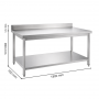 Table inox adossée 1800 x 700 mm