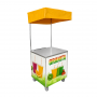 Chariot à granita professionnel en inox avec parasol jaune