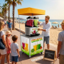 Machine à granita 2 x 15 L sur chariot avec parasol
