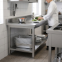 Table inox adossée 1800 x 700 mm