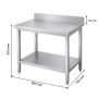 Table inox adossée 800 x 700 mm