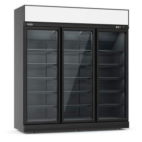 Vitrine réfrigérée négative Combisteel avec canopy - Congélateur - 3 portes - Noir
