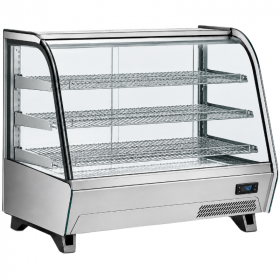 Vitrine chauffante étagères ajustables - INOX - 160L