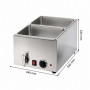 Bain-marie électrique avec robinet de vidange avec 2 bacs GN 1/2 et couvercles