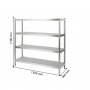Rayonnage inox plein 1500 x 500 x 1700 mm