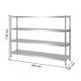 Rayonnage inox plein 1800 x 500 x 1700 mm