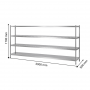 Rayonnage inox plein 2000 x 500 x 1700 mm