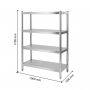 Rayonnage inox plein 1000 x 500 x 1700 mm