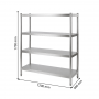 Rayonnage inox plein 1200 x 500 x 1700 mm