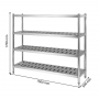 Rayonnage inox ajouré 1500 x 500 x 1700 mm