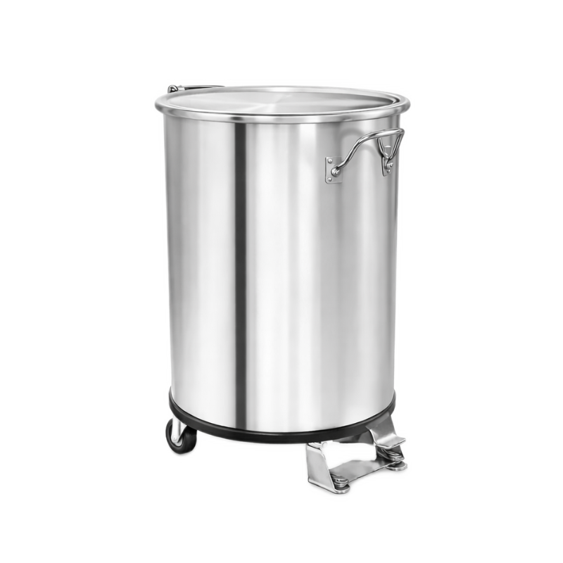 Poubelle inox 100L à pédale - modèle déclassé