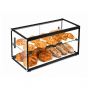 Vitrine neutre 65L noire 2 rangées portes coulissantes avec produits