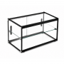 Vitrine neutre 65L noire 2 rangées portes coulissantes