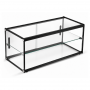 Vitrine neutre 90 L noire 2 rangées portes coulissantes