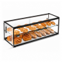 Vitrine neutre 120L noire 2 rangées portes coulissantes avec produits