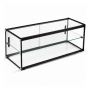 Vitrine neutre 120L noire 2 rangées portes coulissantes