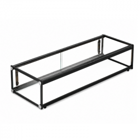 Vitrine neutre 48L noire simple portes coulissantes