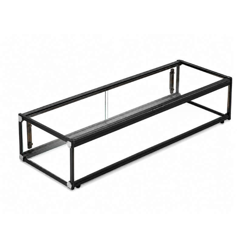 Vitrine neutre 48L noire simple portes coulissantes