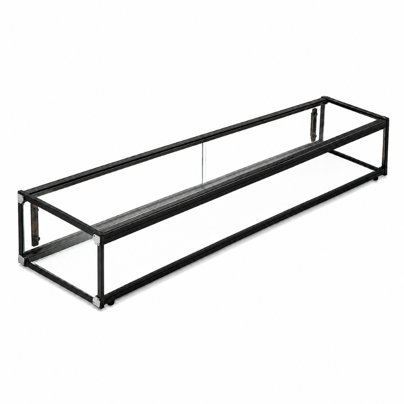 Vitrine neutre 68L noire simple portes coulissantes