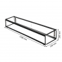 Vitrine neutre 68L noire simple portes coulissantes dimensions : 1200 x 330 x 200 mm