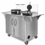 Chariot à crêpes multi-usage ambulant avec crêpière et gaufrier