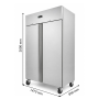 Armoire réfrigérée présentée avec ses principales dimensions.