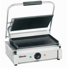 Grill contact électrique panini plaques sup rainurées int lisse