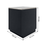 Meuble comptoir professionnel noir avec plateau en inox, dimensions 700 x 810 x 900 mm.