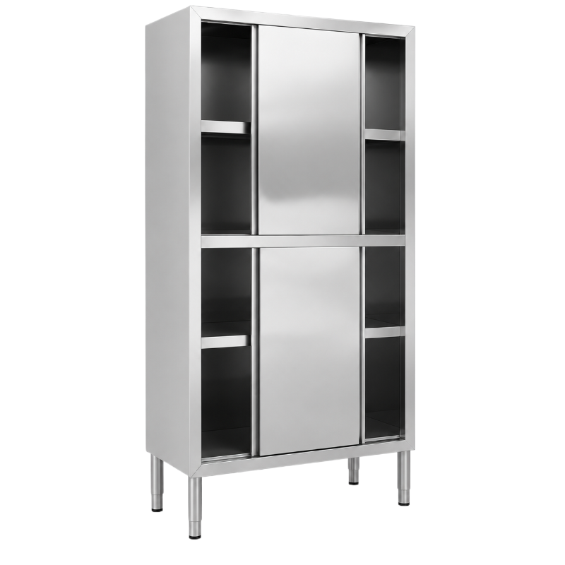 Armoire de rangement inox avec portes coulissantes – 1000 x 500 x 2000 mm