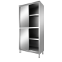 Armoire de rangement inox avec portes coulissantes – 1000 x 500 x 2000 mm