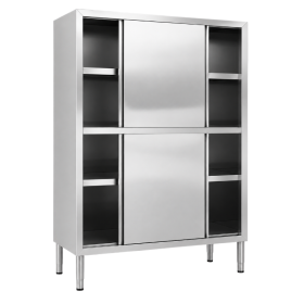 Armoire de rangement inox avec portes coulissantes – 1200 x 500 x 2000 mm