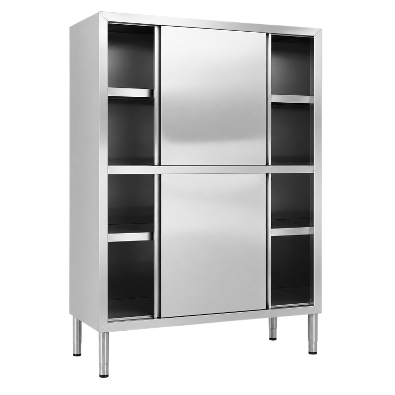 Armoire de rangement inox avec portes coulissantes – 1200 x 500 x 2000 mm