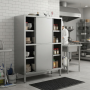 Armoire de rangement inox avec portes coulissantes – 1200 x 500 x 2000 mm