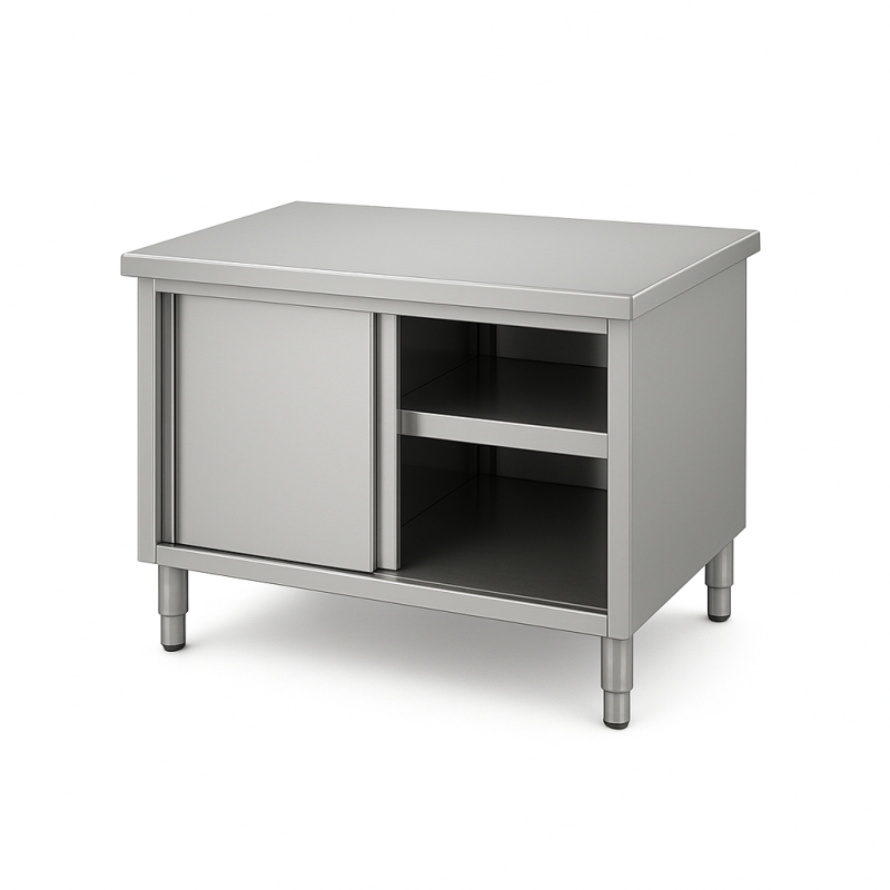 Meuble Neutre Inox Central - Profondeur 600 mm