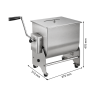 Mélangeur de viande professionnel manuel en inox, présenté sur fond blanc avec ses dimensions indiquées : 370 mm de largeur, 310
