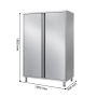 Armoire inox de 1000 mm de largeur, 500 mm de profondeur et 1800 mm de hauteur, offrant un espace de rangement adapté aux cuisin