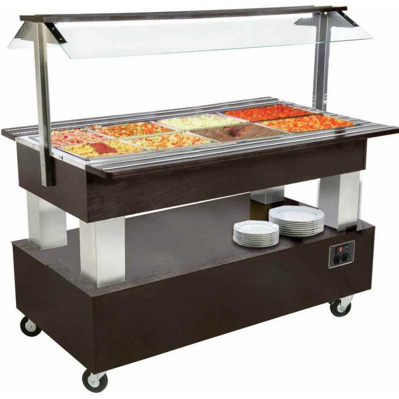 Buffet réfrigéré central mobile Salad'bar 6 bacs