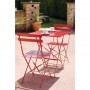 2 Chaises de terrasse en acier rouges