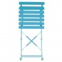 2 Chaises de terrasse en acier bleu turquoise