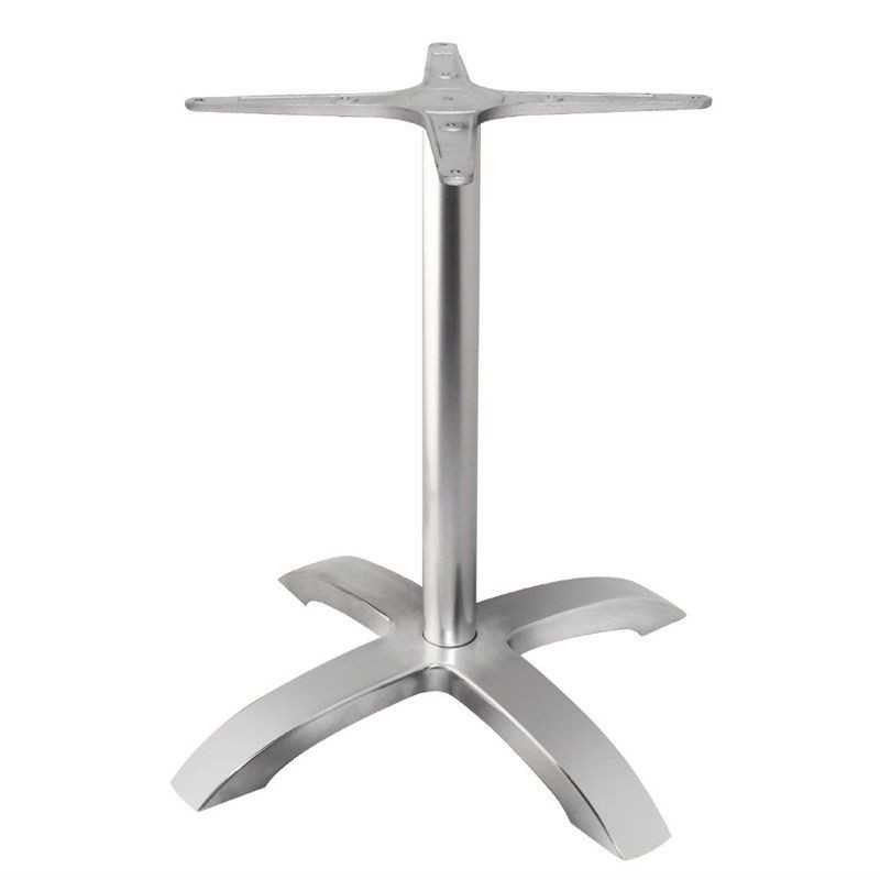 Pied de table base 4 branches aluminium brossé