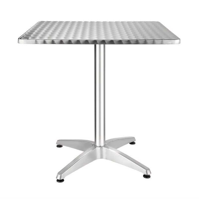Table bistro carrée acier inoxydable 700mm