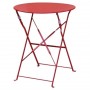 Table de terrasse en acier rouge