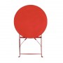 Table de terrasse en acier rouge